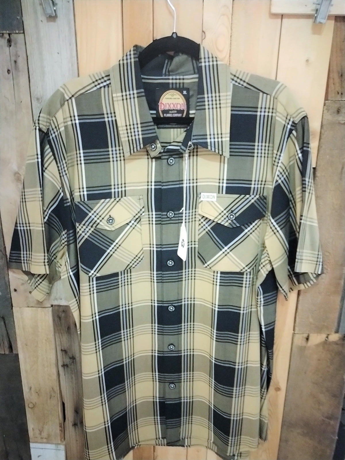 Dixxon Flannel Company Men's Short Sleeve Button Up "Drexyl" Plaid Shirt Size XL
