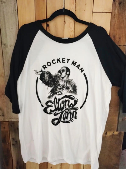 Elton John "Rocket Man" Tour Baseball T Shirt 2019 Size XL