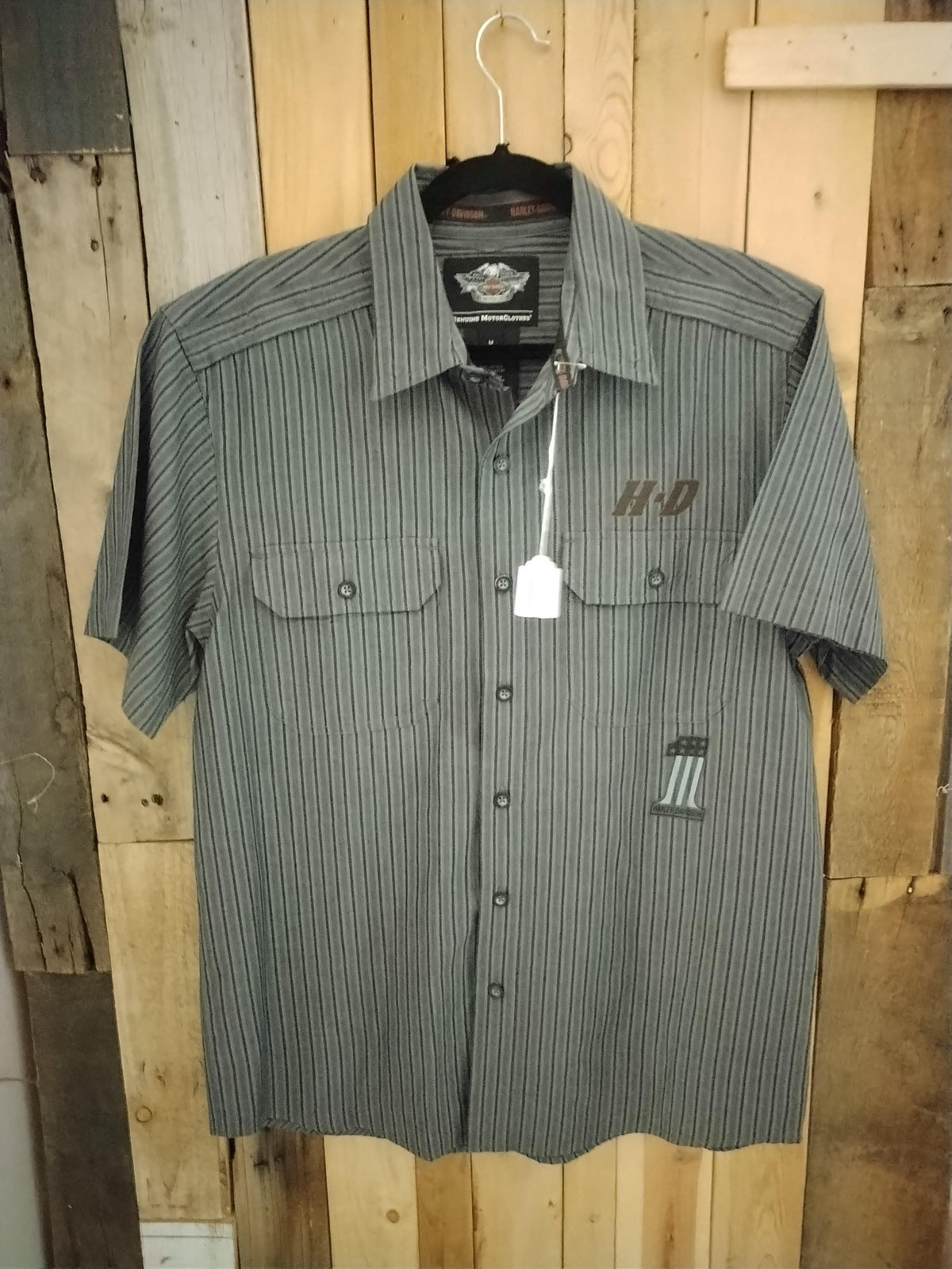 Harley Davidson Official Merchandise Men's Short Sleeve Button Up Shirt Size Medium