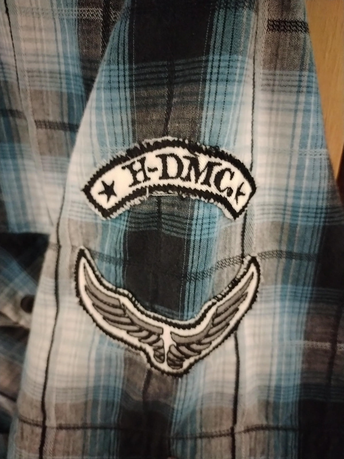 Harley Davidson Official Merchandise Men's Short Sleeve Snap Button Plaid Shirt Size Large