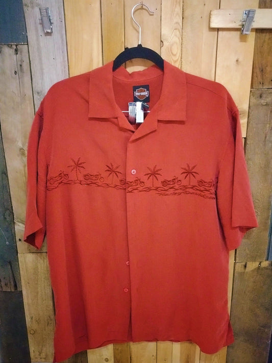 Harley Davidson Men's Short Sleeve Button Up Shirt Size XL Tagged As Medium