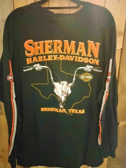 Harley Davidson Sherman Texas Long Sleeve T Shirt Size XL
