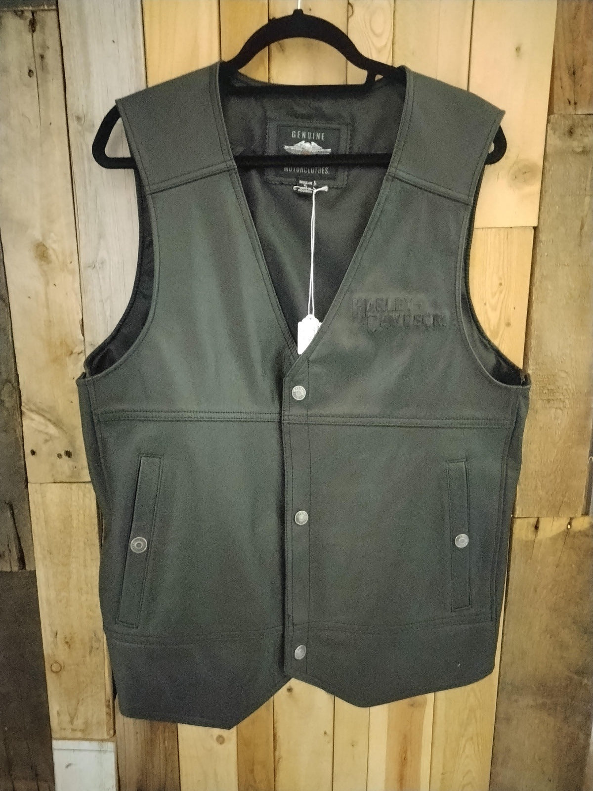 Harley Davidson Official Merchandise Men's Leather Vest Size XL
