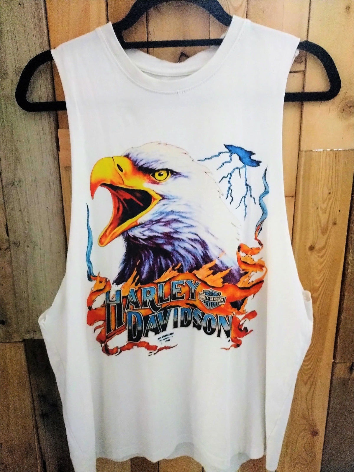 Harley Davidson T Shirt Altered Into Tank Top Size Large