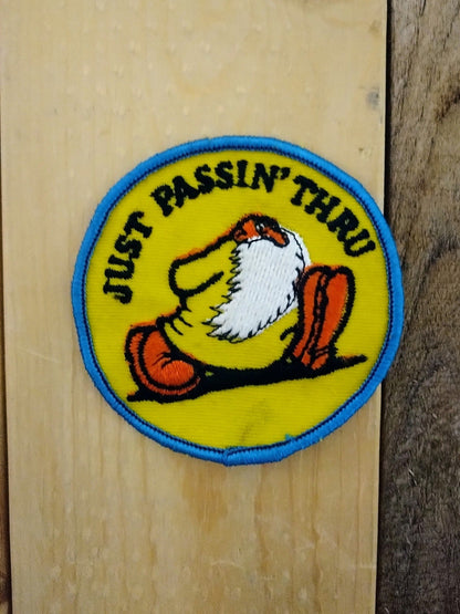 2 Vintage Patch Set "Keep on truckin'" and "Just passin' thru"