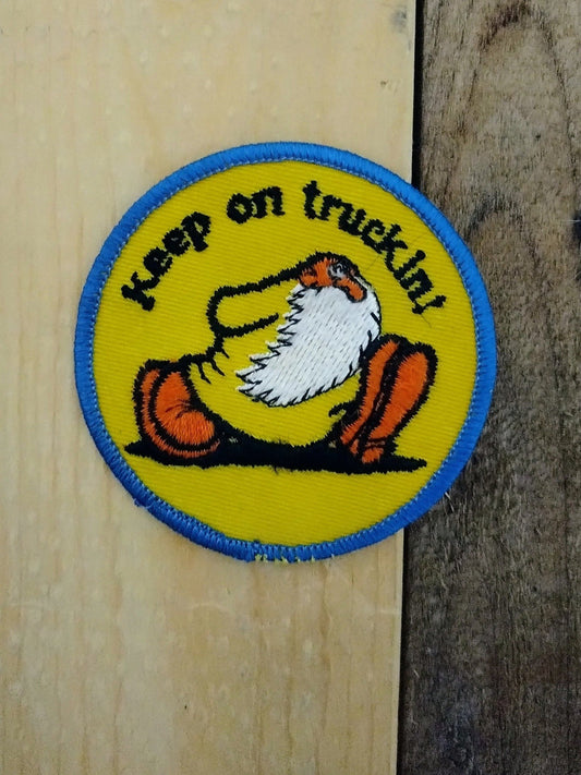 2 Vintage Patch Set "Keep on truckin'" and "Just passin' thru"