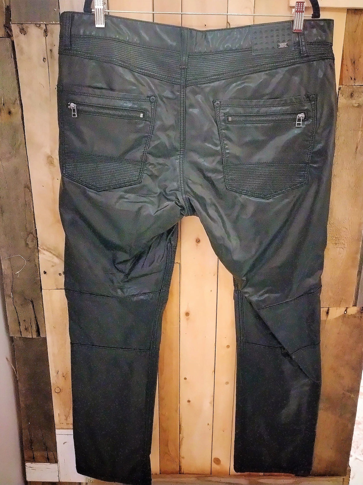 INC International Concepts Berlin Slim Straight Men's Faux Leather Pants Size 38/30