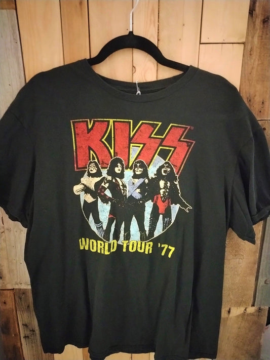 KISS Official Merchandise "World Tour '77" T Shirt Size XL