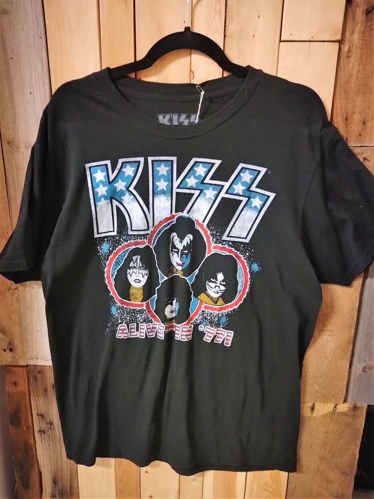 KISS Official Merchandise "Alive in '77" T Shirt Size Large