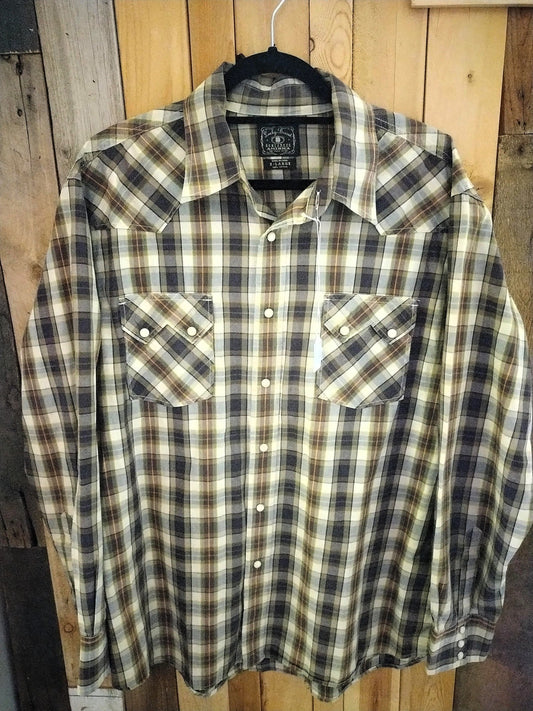 Lucky Brand Men's Western Long Sleeve Snap Front Shirt Size XL