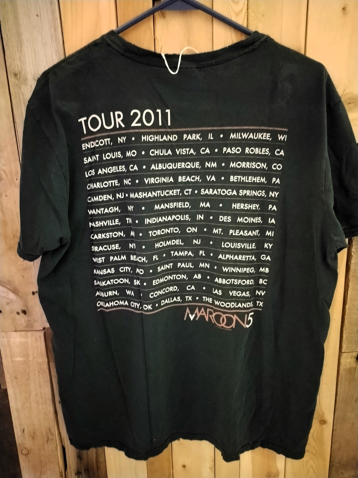 Maroon 5 2011 Tour T Shirt Men's Size Large