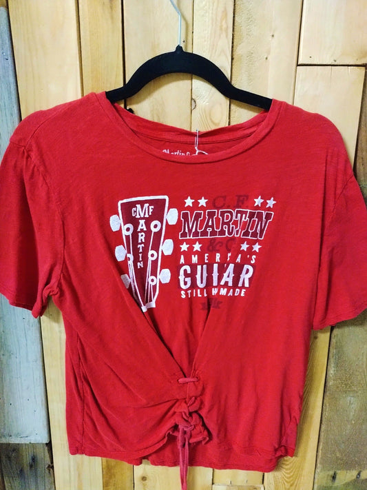 C.F.Martin & Co. Women's T Shirt By Lucky Brand Lace Up Size Medium