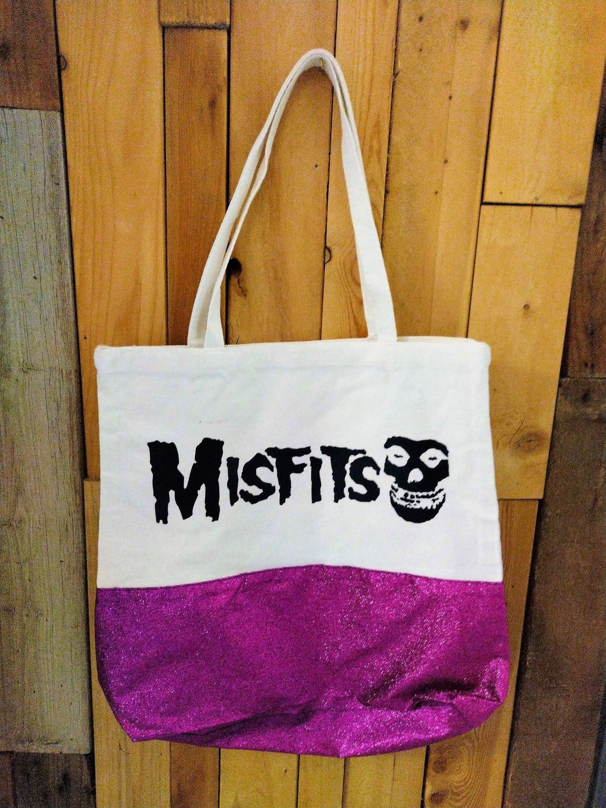 Misfits Canvas Tote with Purple Sparkle