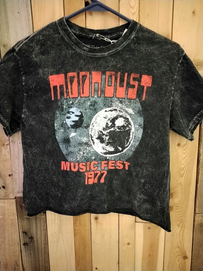 Moon Dust Music Fest 1977 Women's Crop T Size Small