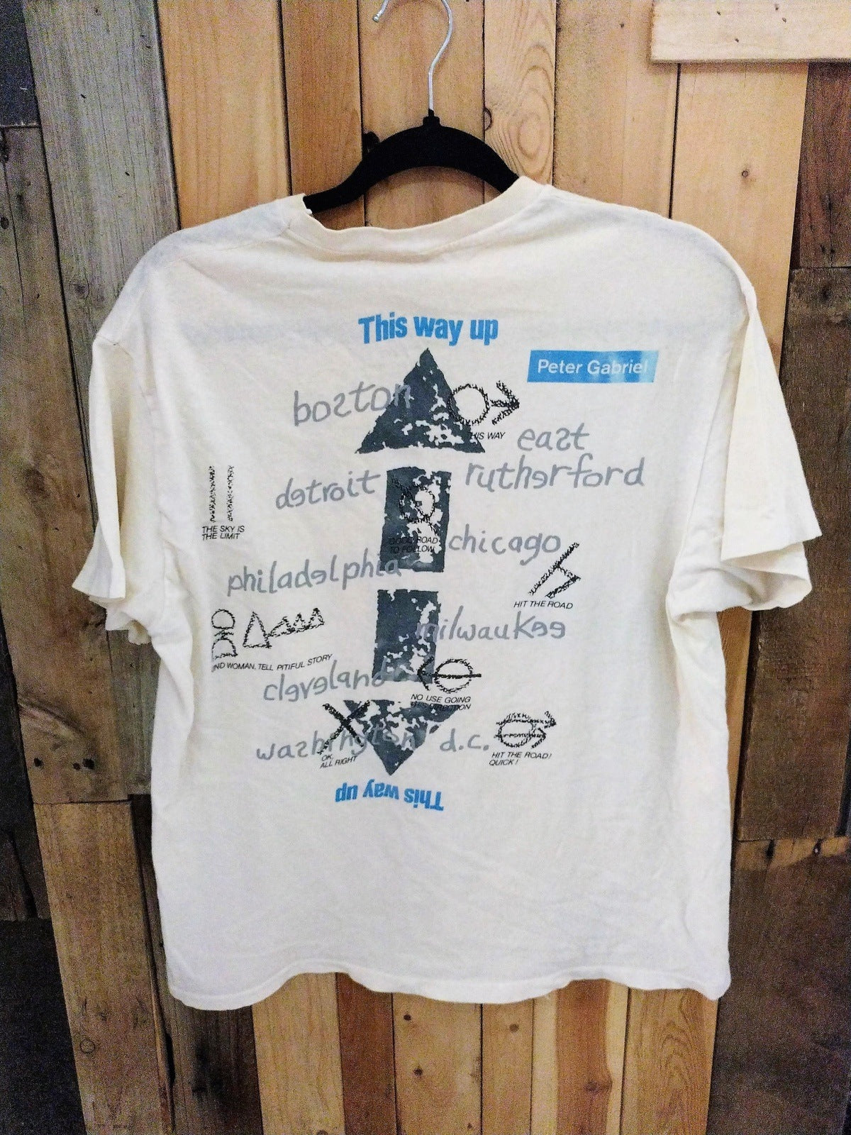 Peter Gabriel Original 1987 "This Way Up" Tour T Shirt Size Large 147742DQ
