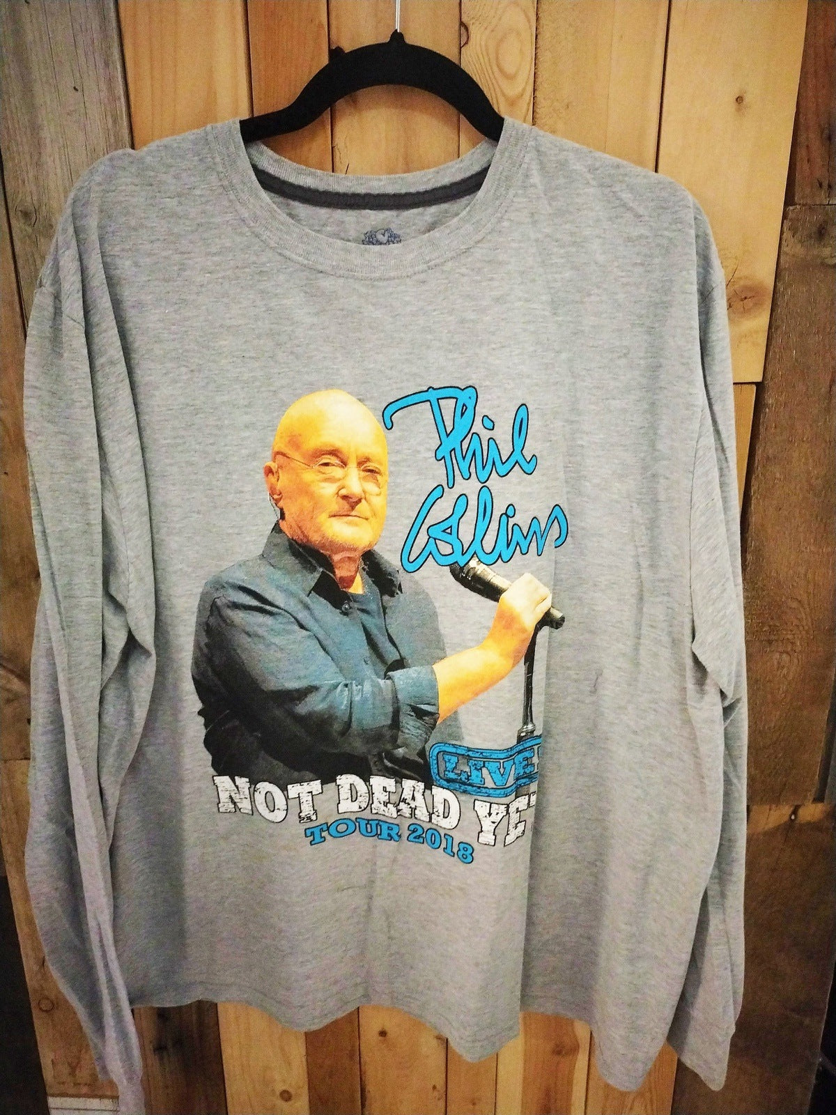 Phil Collins "Not Dead Yet 2018" Original Tour Long Sleeve T Shirt Size 2XL 651453DQ