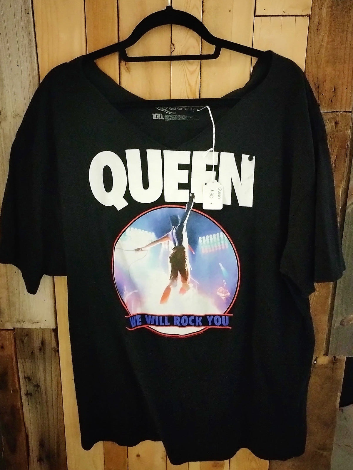Queen Official Merchandise T Shirt Altered- Collar Cut Size XXL