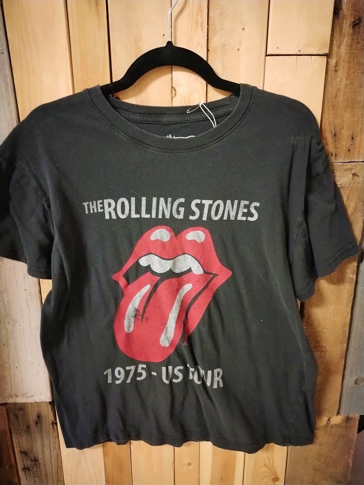 The Rolling Stones Official Merchandise "1975 US Tour" Reproduction T Shirt Size Large