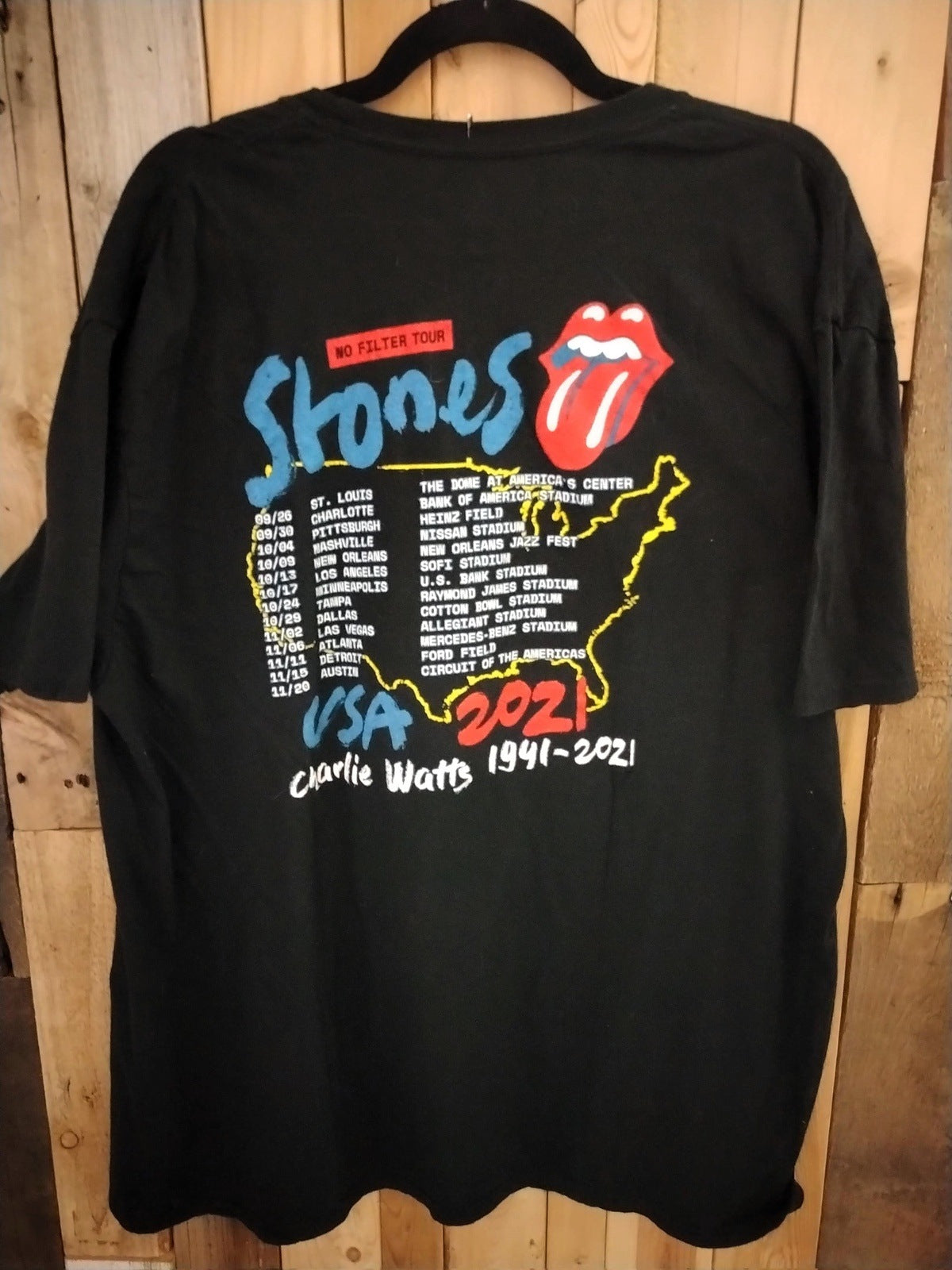The Rolling Stones 2021 Tour T Shirt Size XXL