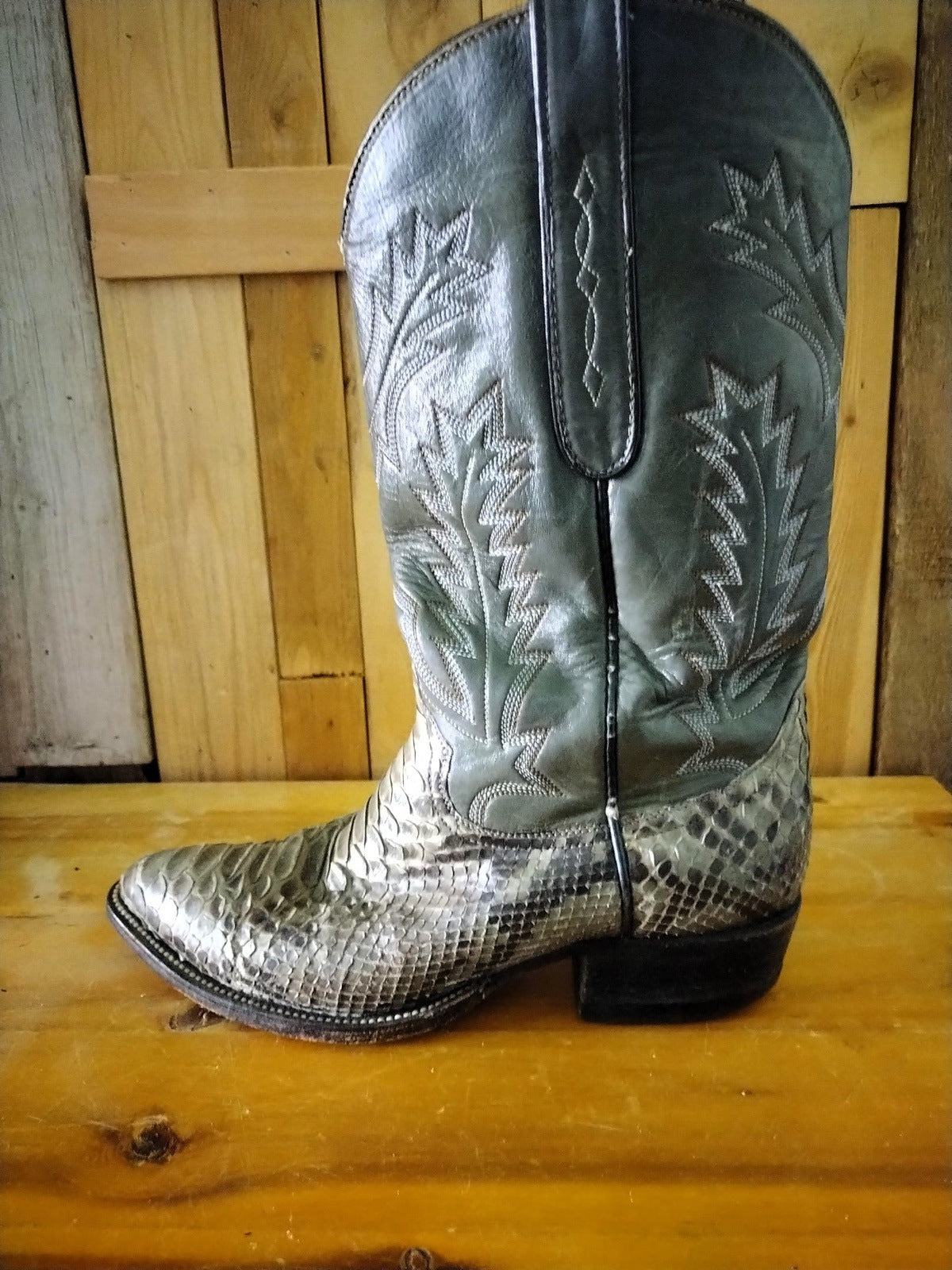 Saul Boots Men's Python Western Boots Size 7