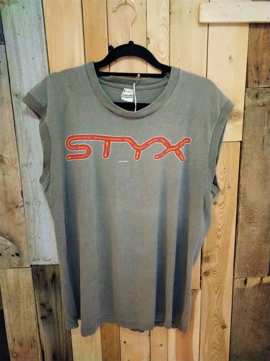 Styx Vintage 80's Muscle T Shirt Size Large