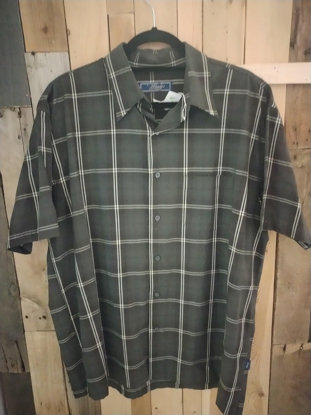 Woody's Retro Lounge Button Up Short Sleeve Shirt Size XL