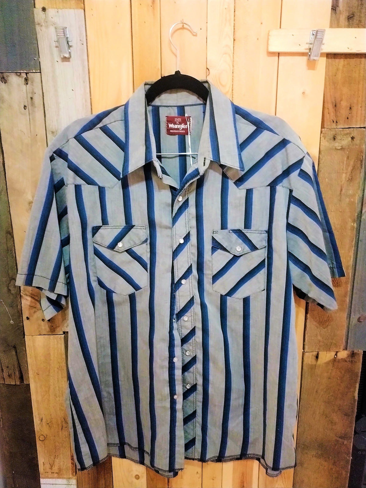 Wrangler Men's Western Short Sleeve Snap Front Shirt Size XL