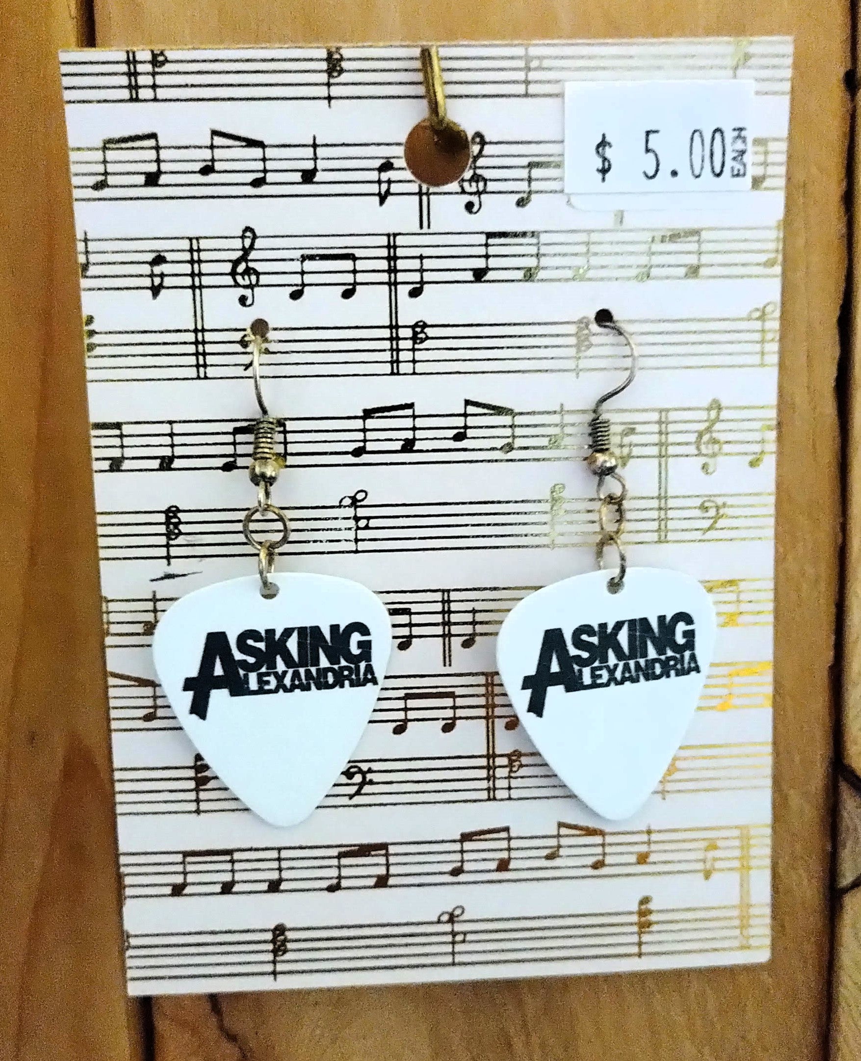 Asking Alexandria Guitar Pick Earrings