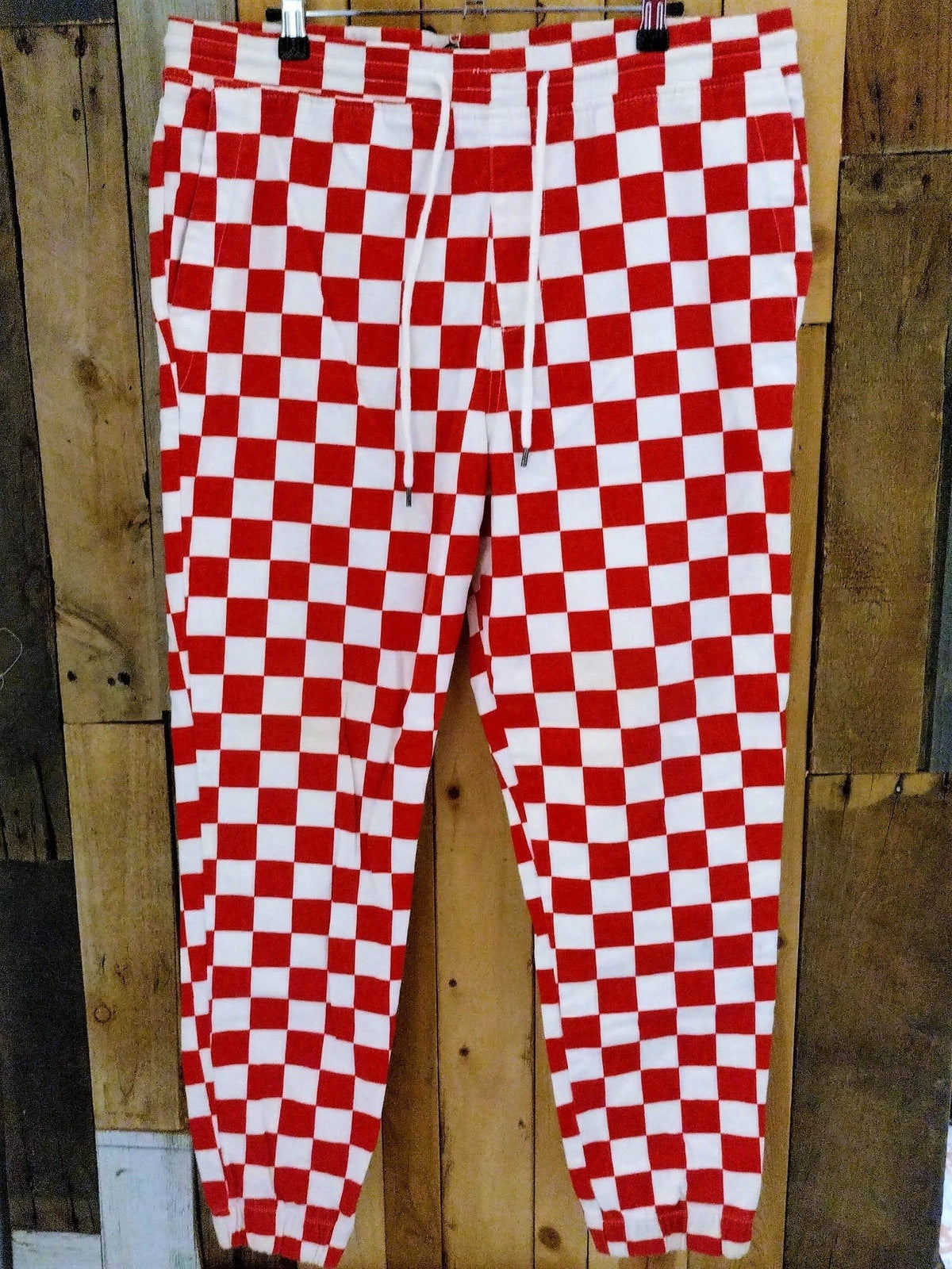 Elwood Red and White Checkered Pants Size XL