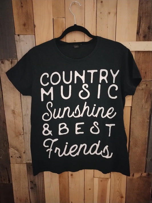 "Country Music Sunshine & Best Friends" Women's T Shirt Size Large