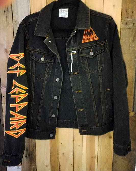 Def Leppard Official Merchandise Denim Embroidered Jacket Size XS