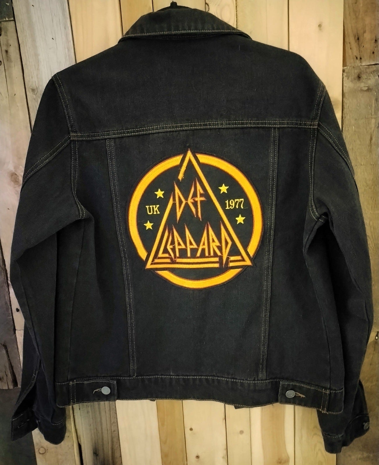 Def Leppard Official Merchandise Denim Embroidered Jacket Size XS