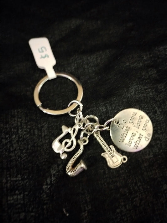 "Do What You Love..." Music Keychain with Charms