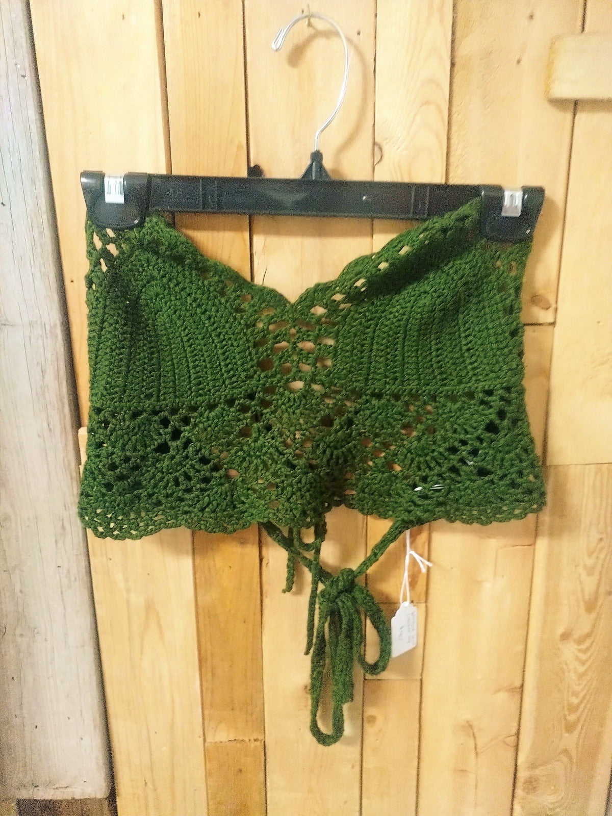 Windsor Women's Size Small Green Crochet Festival Crop Top