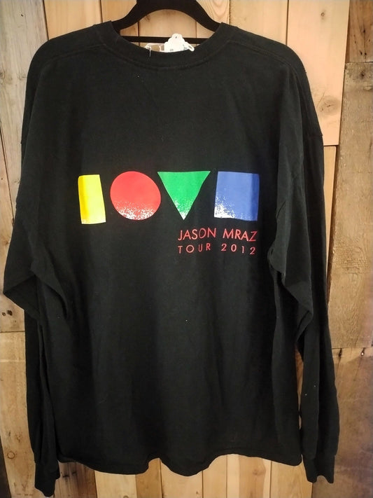 Jason Mraz 2012 Tour Long Sleeve Crew T Shirt Size XL