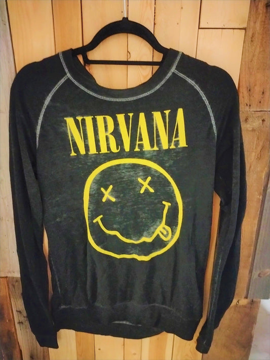 Nirvana Semi-sheer Long Sleeve Tee Shirt Size Small