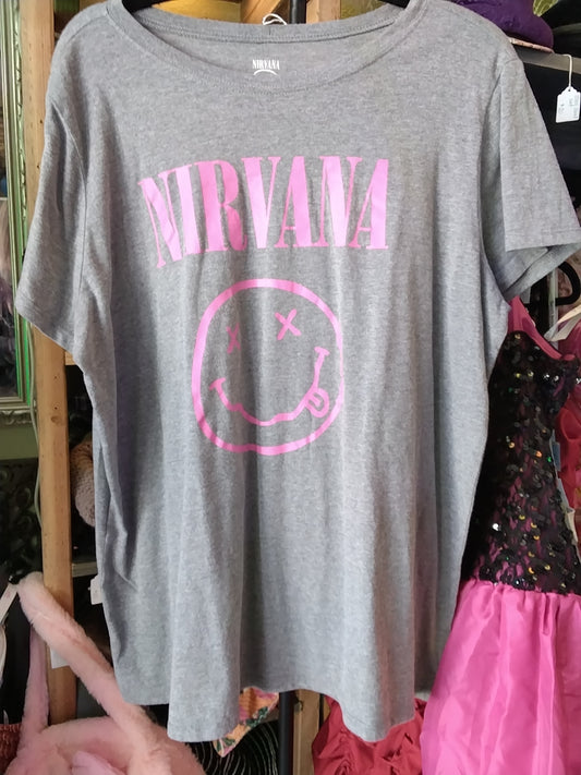 Torrid Pink and Grey nirvana tee size 2