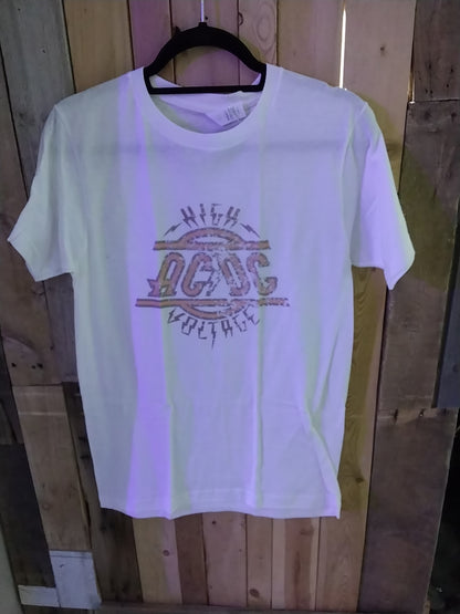 ACDC White T-shirt Size Small