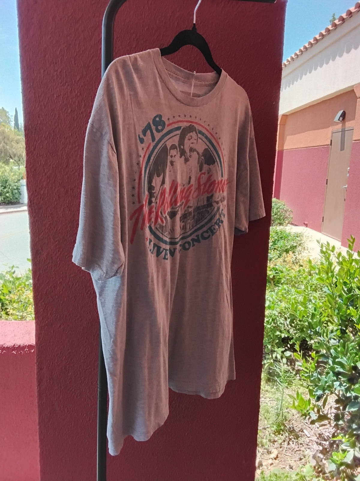 The Rolling Stones Vintage '78 Live in Concert Band T-Shirt Gray XL