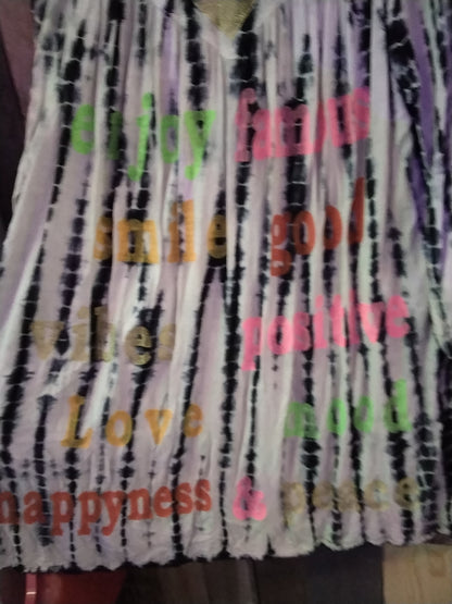 Gold&Silver threads TU os love Tye die tunic