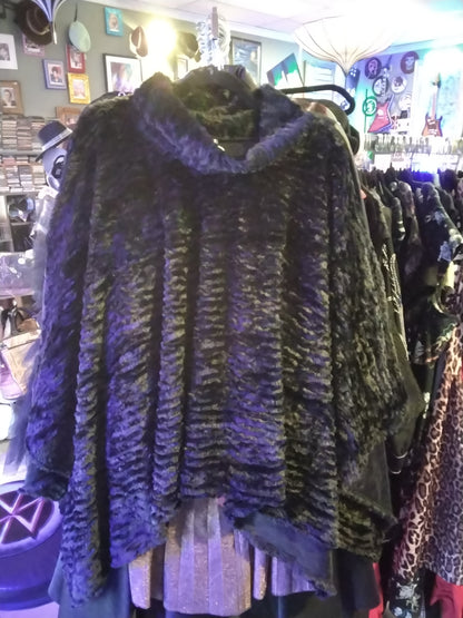 Le Moda Black Fur Shawl