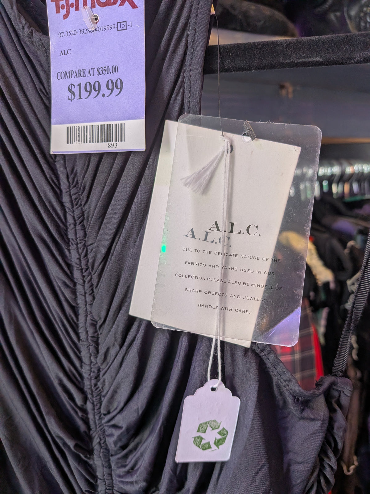 A.L.C. Black Ruched Bodycon Wriggle Dress