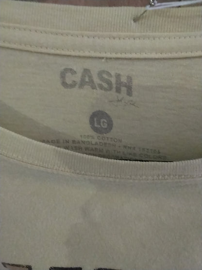 Johnny Cash yellow tshirt size large