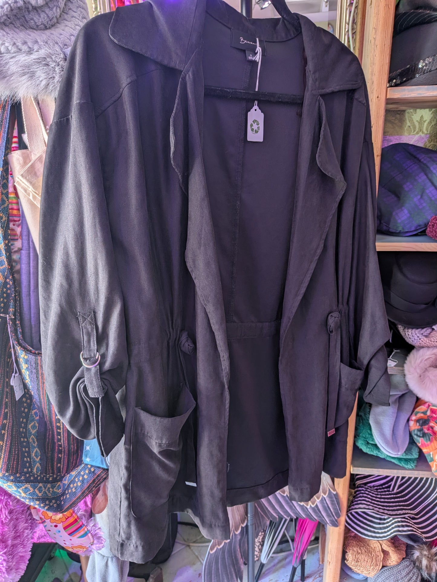 BeCool Small Open Black Cardigan Lightweight Jacket