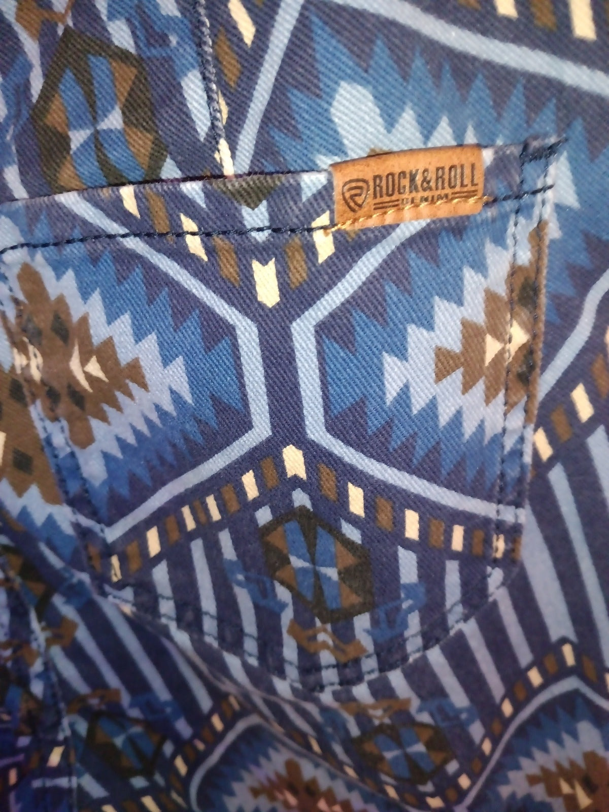 Rock & Roll Denim 21/34 Aztec Flare Jeans