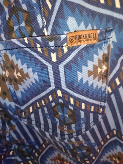 Rock & Roll Denim 21/34 Aztec Flare Jeans