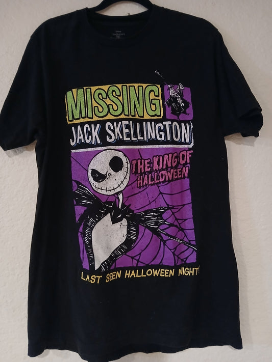 Jack Skellington "Missing" Nightmare Before Christmas Official Merchandise Men's T-Shirt Size Medium
