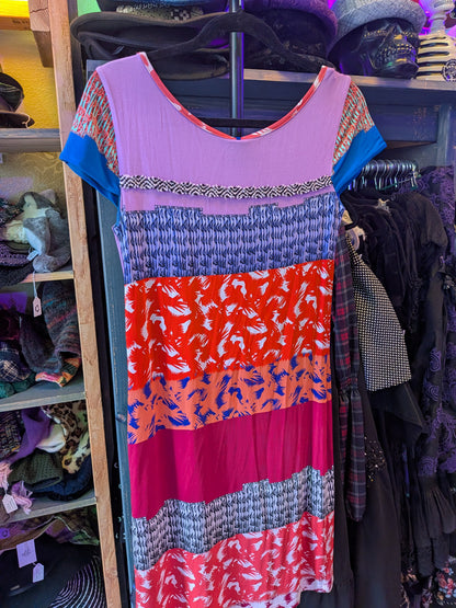 Save the Queen Small Short Sleeve Multi Media Dress