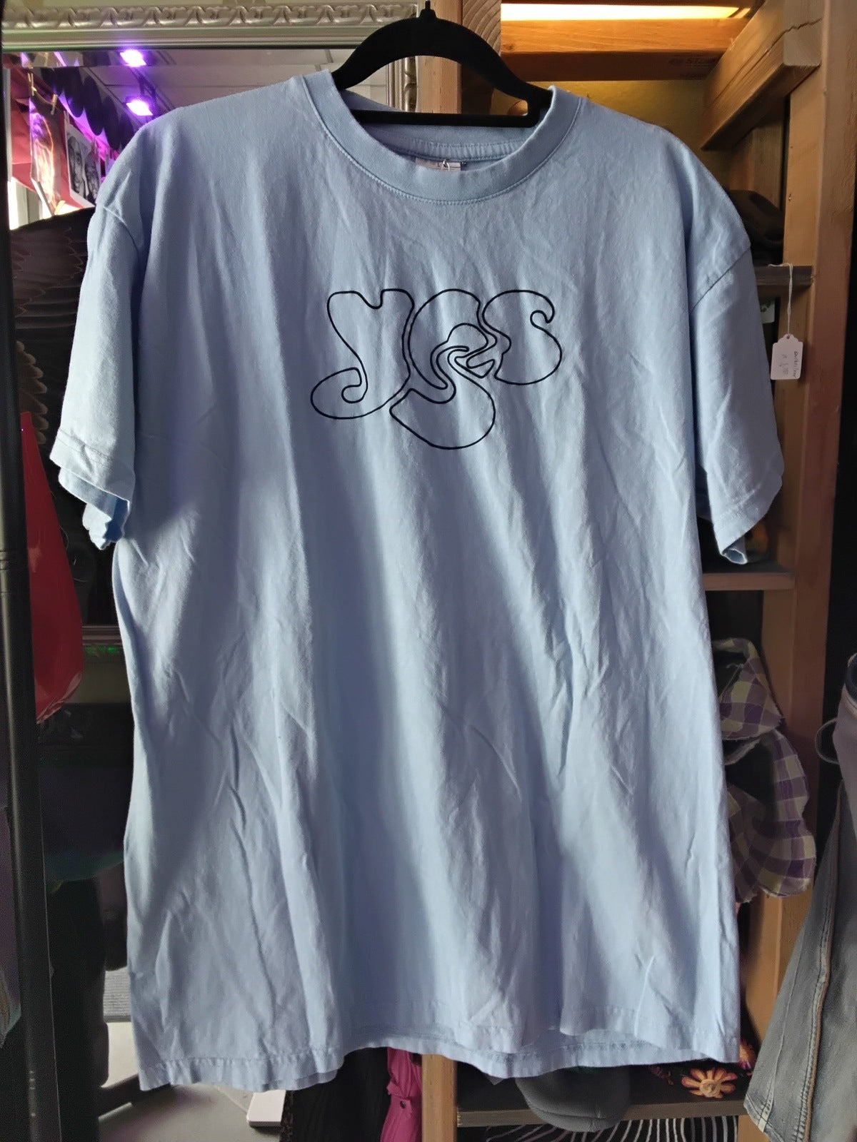 Yes Graphic Band T-Shirt Blue L