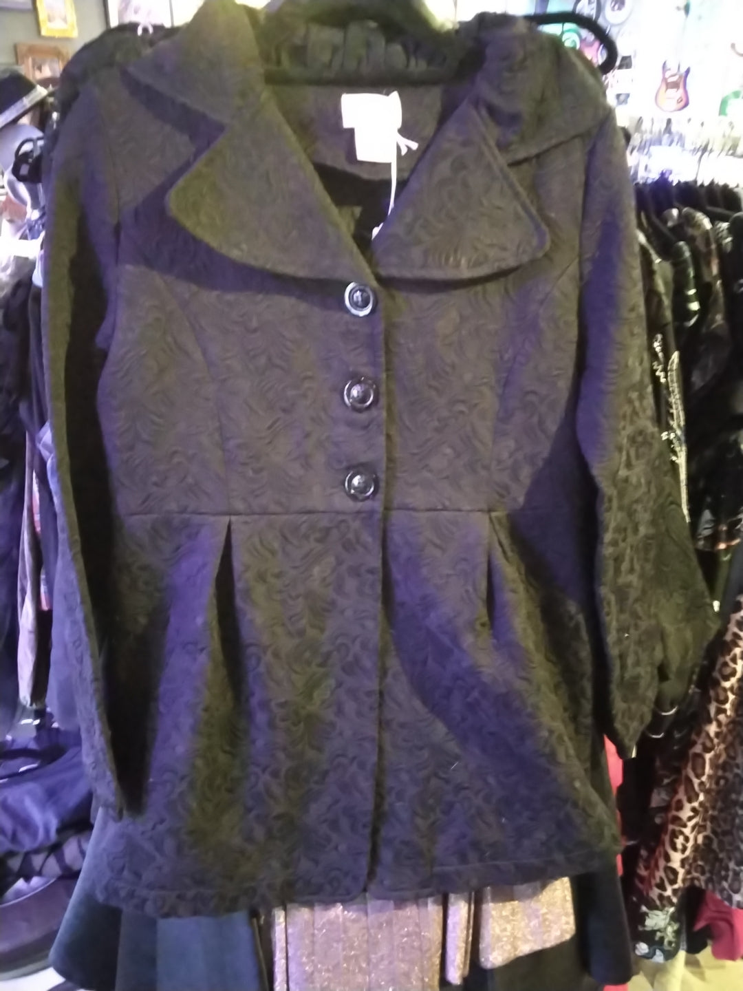 Toffee Apple Black Floral Coat